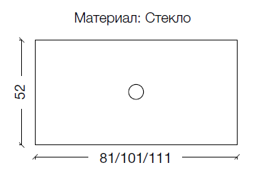 Столешница стекло 80см прямая Лиловый 853-080-PU вороненая сталь