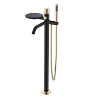 Смеситель Boheme Stick 129-BG.2 для ванны и душа, с душевым гарнитуром, Black touch gold