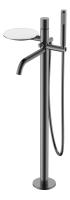Смеситель для ванны и душа Boheme Stick 129-GM, цвет графит Gun Metal c ручкой Diamond