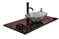 Столешница мрамор 101см Nero Marquina для раковин хрусталь LV204 857-101-NM черный