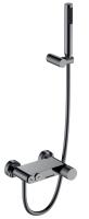 Смеситель для ванны и душа Boheme Stick 123-SGM.2, цвет графит Shine Gun Metal с ручкой Touch