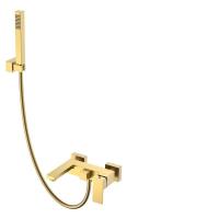 Смеситель для ванны и душа Boheme Qubic 473-MG, цвет Matt Gold