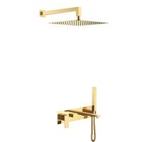 Душевой комплект Boheme Qubic 474-G, С ВНУТРЕННЕЙ ЧАСТЬЮ, цвет Shinny Gold