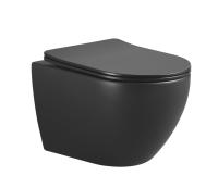 Унитаз подвесной Boheme Nero 961-SET-B, сиденье микролифт, цвет черный матовый