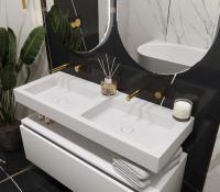 Столешница моноблок FLAT ST 120см (1204*452*100) двойной 888-120 белый