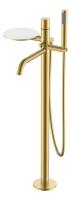 Смеситель для ванны и душа Boheme Stick 129-MG, цвет золото матовое c ручкой Diamond