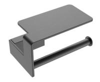 Держатель туалетной бумаги Boheme Q с полкой, gun metall, 10941-GM