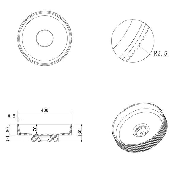 Раковина Boheme Corian 801-R-A, 40 см накладная, цвет антрацит