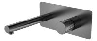 Смеситель для раковины Boheme Stick 125-GM, цвет графит Gun Metal c ручкой Diamond