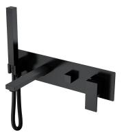 Смеситель для ванны и душа Boheme Qubic 474-2-B, с душевым гарнитуром, цвет Matt Black