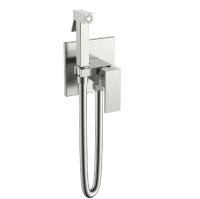 Гигиенический душ Boheme Qubic, 477-NB, С ВНУТРЕННЕЙ ЧАСТЬЮ, Brushed Nickel