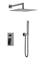 Душевой комплект Boheme Qubic 474-3-GM, С ВНУТРЕННЕЙ ЧАСТЬЮ, цвет графит Gun Metal