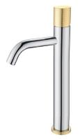 Смеситель Boheme Stick 122-CRG.2 для раковины высокий, хром, золото (chrome touch gold)