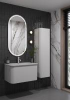 OVALE 1 полка 80CM БЕЛАЯ тумба + раковина OV0010100-080 белый