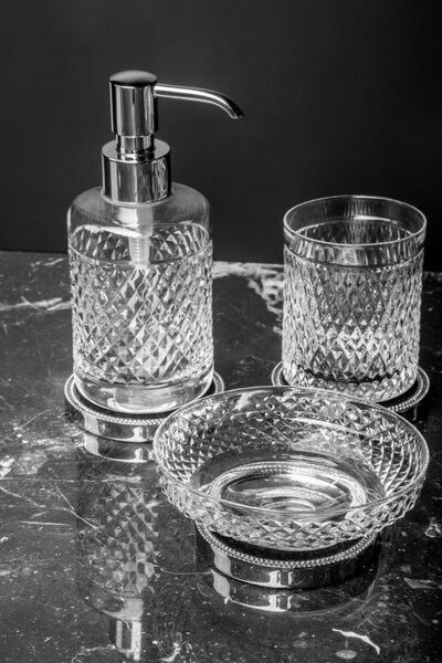 Дозатор жидкого мыла Boheme Murano Cristal настольный, хром, 10227