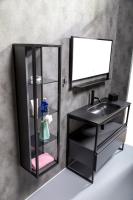 Пенал LOFT высокий антрацит полки стекло 896-A антрацит