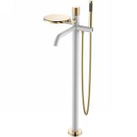 Смеситель Boheme Stick 129-WG.2 для ванны и душа, с душевым гарнитуром, White touch gold