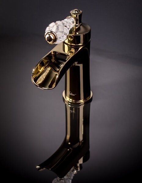 Смеситель для раковины Boheme Vogue 211-CRST Crystal, золото