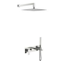 Душевой комплект Boheme Qubic 474-NB, С ВНУТРЕННЕЙ ЧАСТЬЮ, цвет Brushed Nickel