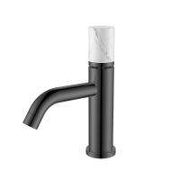 Смеситель для раковины Boheme Stick MRAMOR WHITE 121-SGM-MR-W вороненая сталь глянец