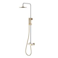 Душевая стойка Boheme Stick 128-WG White Diamond Gold, с ручкой Diamond, белый/золото