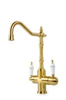 Смеситель для кухни Boheme Kitchen Medici Ripresa 111-PR с подключением к фильтру, цвет бронза ручка Provanse