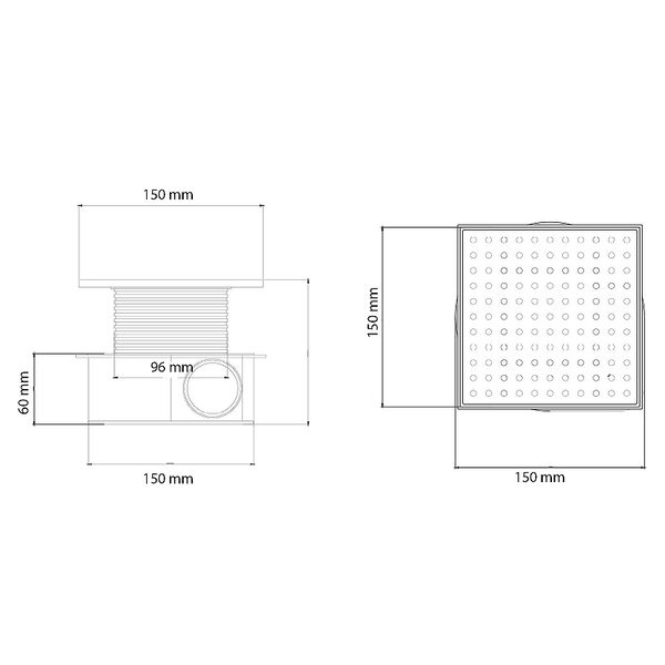 Душевой трап (лоток) Boheme Smart Design 984-15-CR, 15 см, цвет хром