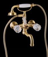 Смеситель для ванны Boheme Crystal 313-CRST, с душевым гарнитуром, бронза