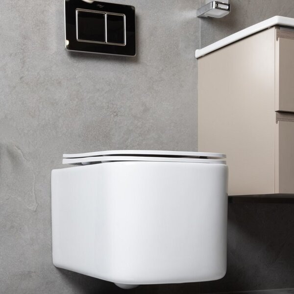 Унитаз подвесной Boheme Mane 970-SET-W, сиденье микролифт, цвет белый глянцевый
