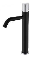 Смеситель Boheme Stick 122-BCR.2 для раковины высокий, черный, (black touch chrome)
