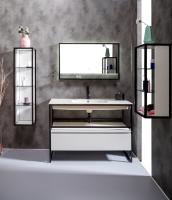 Пенал LOFT низкий белый полки стекло 895-W белый
