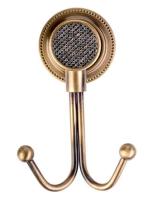 Крючок двойной Boheme Royal Cristal 10926-BR-B, бронза, черные кристаллы