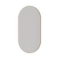 Зеркало овальное мет. рама тыльная подсветка сенсор антизапотевание 60*110 568-MG матовое золото