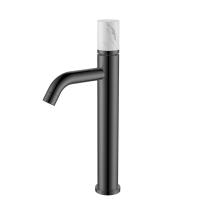Смеситель для раковины высокий Boheme Stick MRAMOR WHITE 122-GM-MR-W вороненая сталь