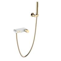 Смеситель Boheme Stick 123-WG.2 для ванны и душа, с душевым гарнитуром, White touch gold