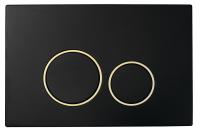 Кнопка для инсталляции Boheme пластик GOLD круглая 663 черный