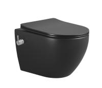 Унитаз подвесной Boheme Nero 961-SET-2-B, с функцией биде, сиденье микролифт, цвет черный матовый