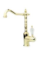 Смеситель для кухни Boheme Kitchen Tradizionale Oro 102-CRST, цвет золото ручка кристалл
