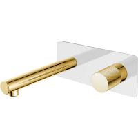 Смеситель для раковины Boheme Stick 125-WG.2, White touch gold