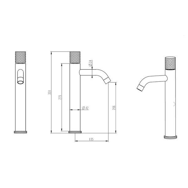 Смеситель для раковины Boheme Stick 122-BB.2, Touch matt black