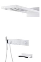 Душевой комплект Boheme Zodiac 132-2-MW, термостат с изливом на 3 потребителя, Matt White