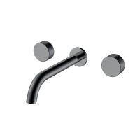 Смеситель из стены Boheme STICK SPIRALE на 3 отв. 152-2-SGM.4 вороненая сталь глянец