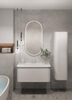 OVALE 1 полка рифленая 100CM БЕЛАЯ тумба + раковина OV1110100-100 белый