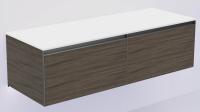 QUATRO 2 140см (70+70) тумба OAK антрацит профиль антрацит + внутр. подсв. 790-M2-140(70+70)-OA-A+L OAK ANTRACITE