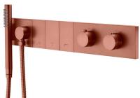 Термостатический смеситель с ручным душем Boheme Zodiac Thermo 133-SYS-BRB брашированная бронза