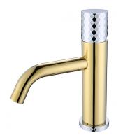 Смеситель для раковины Boheme Stick 121-GCR, золото, хром (gold diamond chrome)
