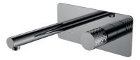 Смеситель для раковины Boheme Stick 125-SGM, цвет графит Shine Gun Metal c ручкой Diamond