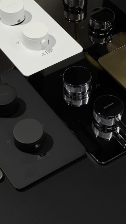 Смеситель для душа Boheme Cell 134-2-SGM, термостатический, цвет графит глянцевый Shine Gun Metal