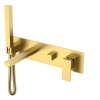 Смеситель для ванны и душа Boheme Qubic 474-2-MG, с душевым гарнитуром, цвет Matt Gold