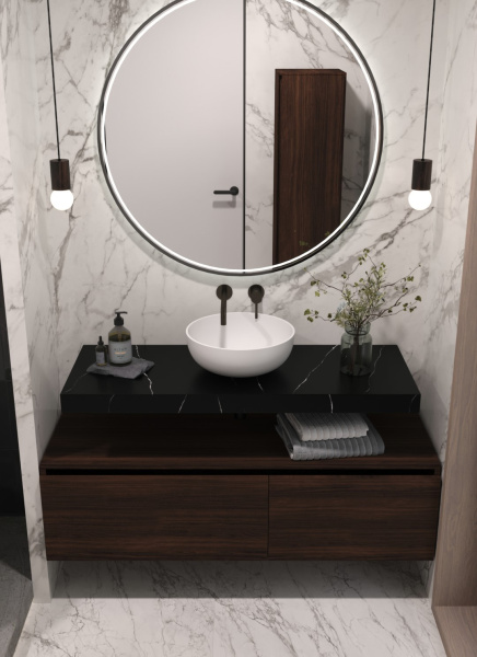 Столешница прямая FLAT NERO MARQUINA 1210*460*70 869-120-NM
